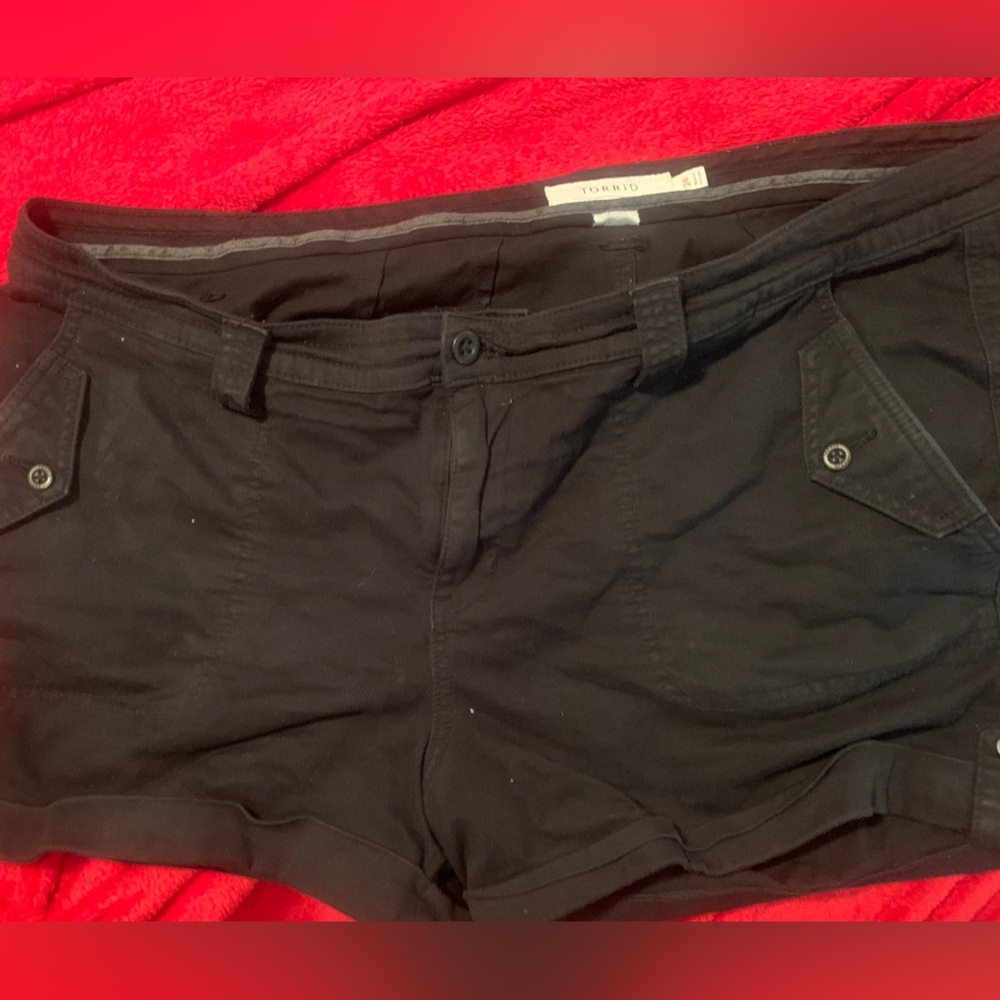 Torrid Black Stretch Denim Shorts